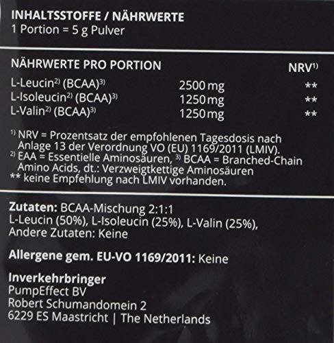 BCAA 500g polvo | 100% puro, sin aditivos | L-Leucina + L-Isoleucina + L-Valina | Proporción de 2:1:1 | Aminoácidos esenciales | Antikatabol + Anabol | Construcción, protección y regeneración muscular BCAA 500g polvo | 100% puro, sin aditivos | L-Leucina + L-Isoleucina + L-Valina | Proporción de 2:1:1 | Aminoácidos esenciales | Antikatabol + Anabol | Construcción, protección y regeneración muscular