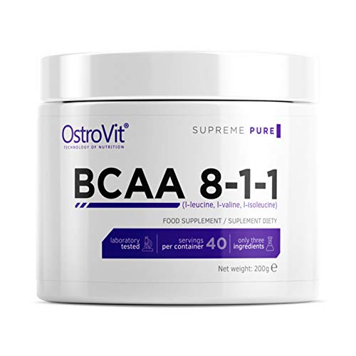BCAA 8-1-1 200g puro sin sabor | Suplemento alimenticio de grado farmacéutico | Aminoácidos de cadena ramificada | L-leucina | L-isoleucina | L-valina | Polvo anabólico y anticatabólico de culturismo