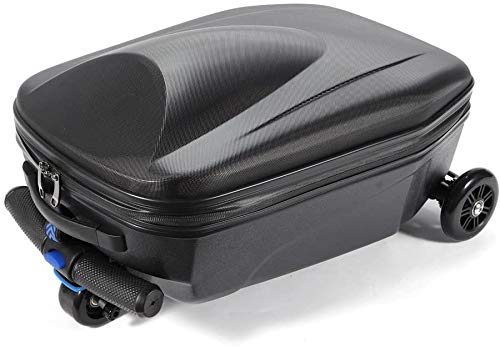 Bcaer 20 Pulgadas de Pedal Maleta con Ruedas Plegable Scooter de Carrito de Equipaje Carro Estuche rígido de Equipaje de la Carretilla,Black