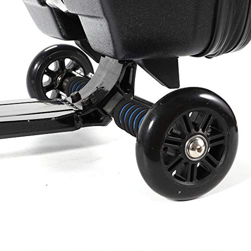 Bcaer 20 Pulgadas de Pedal Maleta con Ruedas Plegable Scooter de Carrito de Equipaje Carro Estuche rígido de Equipaje de la Carretilla,Black