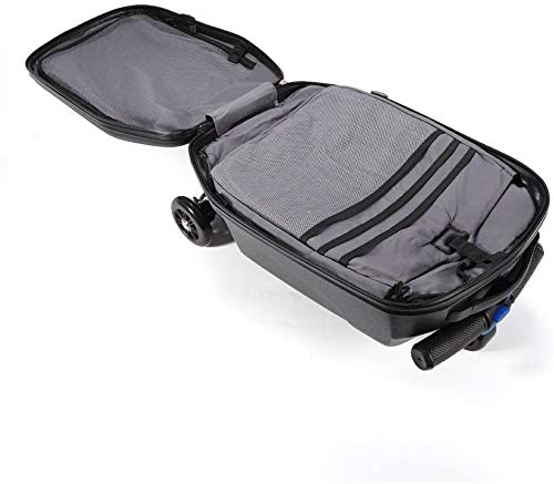 Bcaer 20 Pulgadas de Pedal Maleta con Ruedas Plegable Scooter de Carrito de Equipaje Carro Estuche rígido de Equipaje de la Carretilla,Black