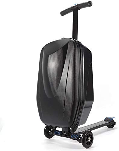 Bcaer 20 Pulgadas de Pedal Maleta con Ruedas Plegable Scooter de Carrito de Equipaje Carro Estuche rígido de Equipaje de la Carretilla,Black Bcaer 20 Pulgadas de Pedal Maleta con Ruedas Plegable Scooter de Carrito de Equipaje Carro Estuche rígido de Equipaje de la Carretilla,Black