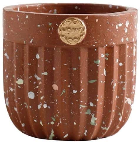 Bcaer Cemento nórdico maceta de cerámica Cerámica de cerámica Bonsai Flor Pot Planta maceta Pote de escritorio Planta Planter Potlan Insunto Balcón Creativo Jardín Potted Personalidad Engrosamiento