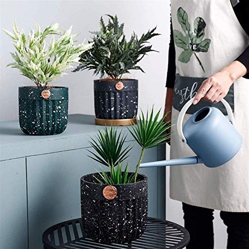 Bcaer Estilo nórdico recto con bandeja maceta maceta maceta Moderna minimalista cerámica cerámica de cerámica textura de mármol maceta interior sembradora de cerámica planta de cerámica con agujero de Bcaer Estilo nórdico recto con bandeja maceta maceta maceta Moderna minimalista cerámica cerámica de cerámica textura de mármol maceta interior sembradora de cerámica planta de cerámica con agujero de