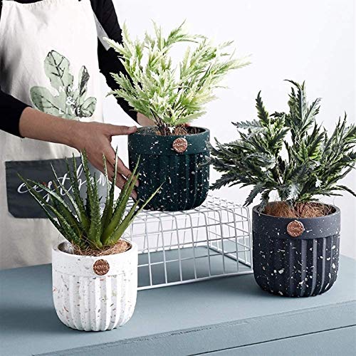 Bcaer Estilo nórdico recto con bandeja maceta maceta maceta Moderna minimalista cerámica cerámica de cerámica textura de mármol maceta interior sembradora de cerámica planta de cerámica con agujero de Bcaer Estilo nórdico recto con bandeja maceta maceta maceta Moderna minimalista cerámica cerámica de cerámica textura de mármol maceta interior sembradora de cerámica planta de cerámica con agujero de