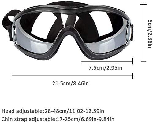 Bcaer Gafas de Sol para Perros Perro de la Manera Impermeable al Aire Libre Anti-Niebla Anti-Ultravioleta a Prueba de Polvo y la Nieve a Prueba de natación del Perro Las Gafas de Sol,Black