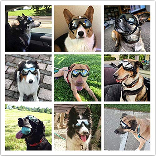 Bcaer Gafas de Sol para Perros Perro de la Manera Impermeable al Aire Libre Anti-Niebla Anti-Ultravioleta a Prueba de Polvo y la Nieve a Prueba de natación del Perro Las Gafas de Sol,Black