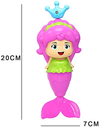 Bcaer Juguetes Divertidos de la natación para bebés, Juguetes de baño flotantes Sirena de relojería, baños, Juguetes educativos, bebés y niños pequeños,20 * 7cm