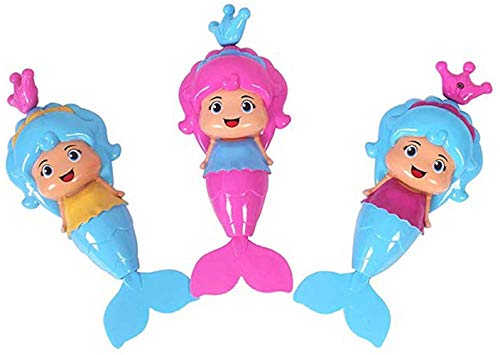 Bcaer Juguetes Divertidos de la natación para bebés, Juguetes de baño flotantes Sirena de relojería, baños, Juguetes educativos, bebés y niños pequeños,20 * 7cm