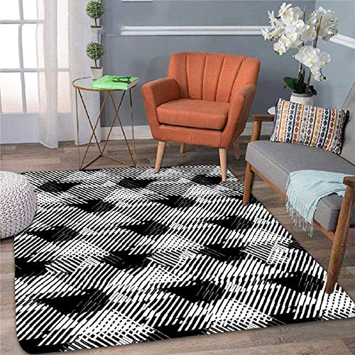 Bcaer Peluda Manta mullida de Pelo Corto para la Sala de Estar, Dormitorio, del Sitio de niños o Sala Runner, Moderno Manta Suave con el Modelo geométrico en Nordic Style-120X160CM,150X200CM