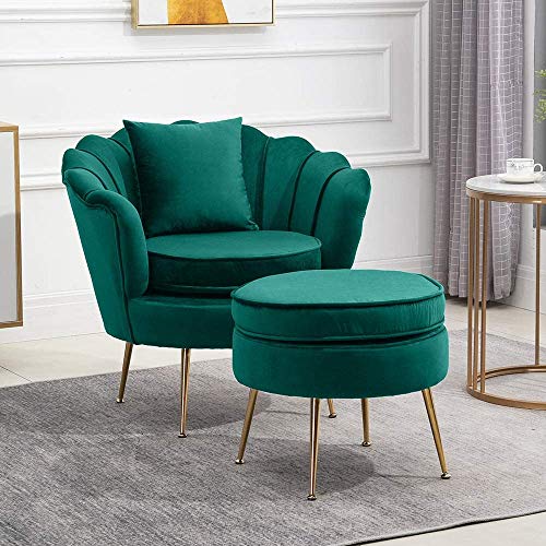 Bcaer Taburete pequeño Taburete de Terciopelo, Redondo otomana Taburete tapizado Taburete con Patas de Metal para el Dormitorio Que Viven Corredor habitación,Green Bcaer Taburete pequeño Taburete de Terciopelo, Redondo otomana Taburete tapizado Taburete con Patas de Metal para el Dormitorio Que Viven Corredor habitación,Green