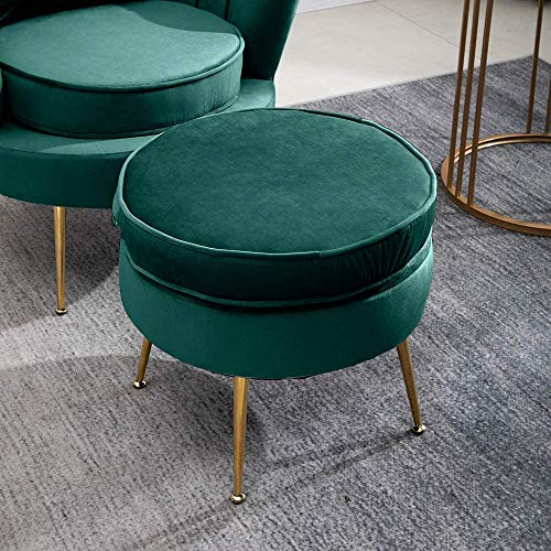 Bcaer Taburete pequeño Taburete de Terciopelo, Redondo otomana Taburete tapizado Taburete con Patas de Metal para el Dormitorio Que Viven Corredor habitación,Green Bcaer Taburete pequeño Taburete de Terciopelo, Redondo otomana Taburete tapizado Taburete con Patas de Metal para el Dormitorio Que Viven Corredor habitación,Green