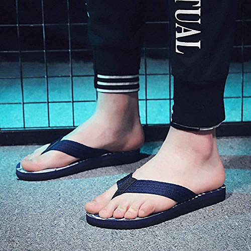 Bcaer Todo-fósforo Primavera y el Verano Nueva Playa Corea del Estilo de Moda Moda Ropa Exterior Antideslizante Flip Flop Zapatillas de los Hombres los Hombres de Moda,Black-40