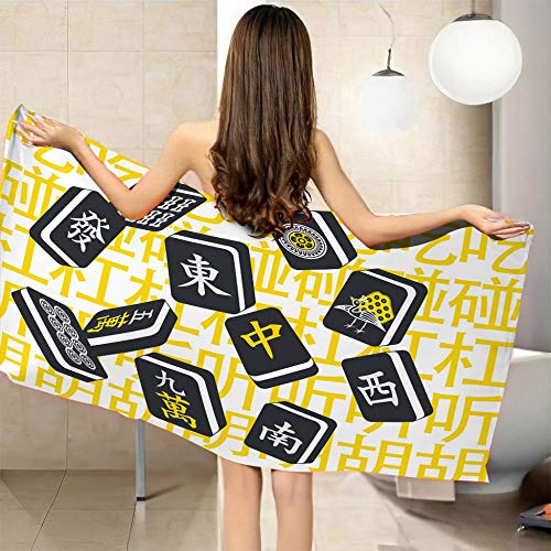 BCDJYFL Secado Rápido Toalla De Playa Dominó Chino Impresa con Patrón 3D HD De Manta Lavable Adecuada para Playa Picnic Yoga Parque Infantil Familia.100X200Cm BCDJYFL Secado Rápido Toalla De Playa Dominó Chino Impresa con Patrón 3D HD De Manta Lavable Adecuada para Playa Picnic Yoga Parque Infantil Familia.100X200Cm