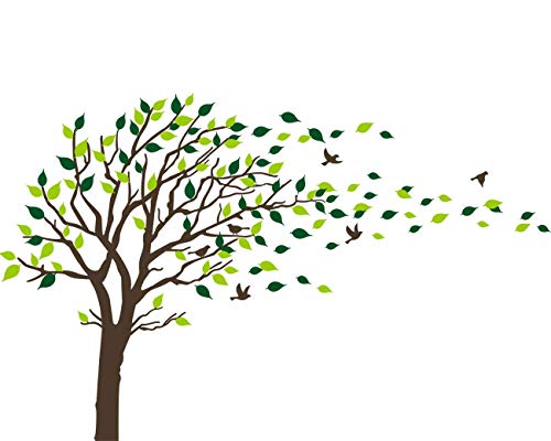 Bdecoll Adhesivo mural decorativo de vinilo, Naturaleza Bosque wandtat árboles y hojas pared pájaros vinilo decoración de interiores (negro) Bdecoll Adhesivo mural decorativo de vinilo, Naturaleza Bosque wandtat árboles y hojas pared pájaros vinilo decoración de interiores (negro)