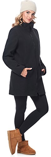 Be Mammy Abrigo Chaqueta Premamá Embarazo Ropa Invierno BE20-174 (Negro, EU 38=ES 38)