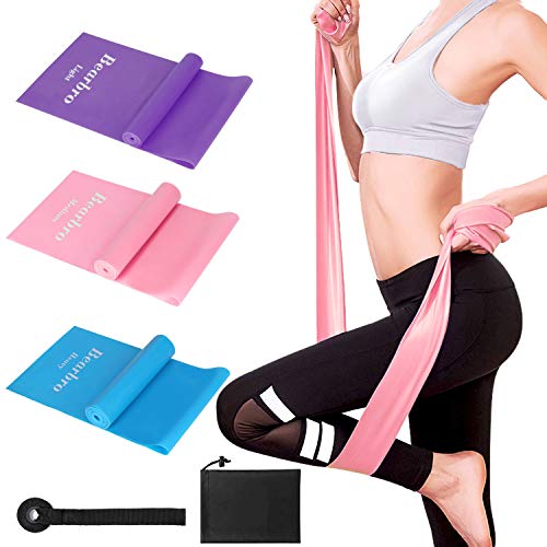 Bearbro Bandas Elasticas Fitness, Piezas Bandas de Resistencia con 3 Niveles, Cintas Elasticas Fitness para Yoga, Pilates, Crossfit, Estiramientos, Muscular, Piernas, Brazos, Fuerza