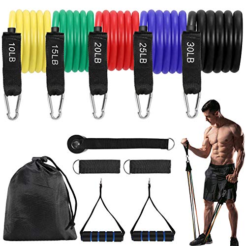 Bearbro Bandas Elasticas Resistencia, Elásticas de Resistencia Set, Bandas de Ejercicios Bandas de expansión, para Entrenamiento de Resistencia, Gimnasio en casa, Yoga, Pilates,Fisioterapia