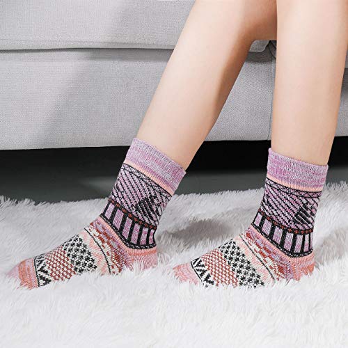Bearbro Calcetines de Lana,6 Pares Calcetines Mujer Calcetines de Lana Cálidos de Confort Casual de Mujer de Invierno Vintage Calcetines de Lana Bearbro Calcetines de Lana,6 Pares Calcetines Mujer Calcetines de Lana Cálidos de Confort Casual de Mujer de Invierno Vintage Calcetines de Lana