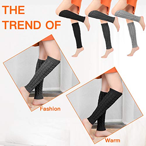 Bearbro Calentadores piernas mujer, 3 Pares de Calentadores Calcetines de Pierna Tejidos de Punto de Invierno de Cable Calcetines Largo de Ganchillo Bearbro Calentadores piernas mujer, 3 Pares de Calentadores Calcetines de Pierna Tejidos de Punto de Invierno de Cable Calcetines Largo de Ganchillo