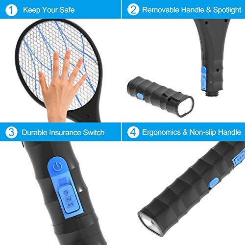 Bearbro Raqueta Mata-Mosquitos,Swatter Matamoscas Electrico Raqueta USB Recargable,Electric Mosquito Killer Iluminación LED para deshacerse de trampas de Mariposas, Moscas y Otros Insectos voladores Bearbro Raqueta Mata-Mosquitos,Swatter Matamoscas Electrico Raqueta USB Recargable,Electric Mosquito Killer Iluminación LED para deshacerse de trampas de Mariposas, Moscas y Otros Insectos voladores