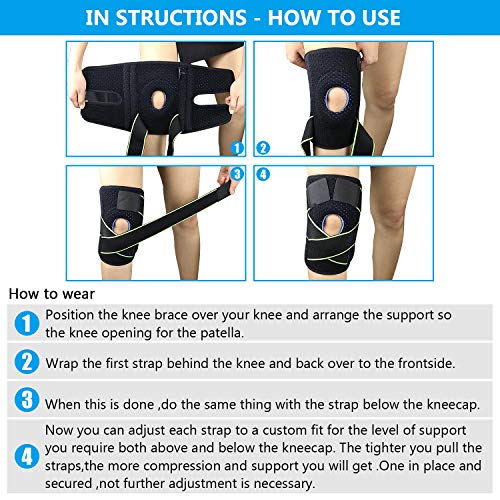 Bearbro Rodillera de Neopreno, Rodillera Menisco Ligamento Deportiva Ajustable Protector para Deportes, Correr, Levantamiento de Pesas, Entrenamiento Mujeres y Hombres