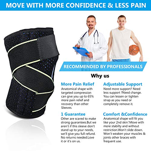 Bearbro Rodillera de Neopreno, Rodillera Menisco Ligamento Deportiva Ajustable Protector para Deportes, Correr, Levantamiento de Pesas, Entrenamiento Mujeres y Hombres Bearbro Rodillera de Neopreno, Rodillera Menisco Ligamento Deportiva Ajustable Protector para Deportes, Correr, Levantamiento de Pesas, Entrenamiento Mujeres y Hombres