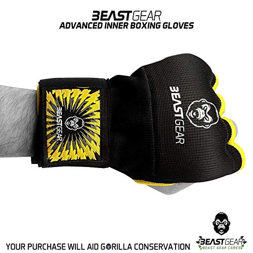 Beast Gear Guantes Boxeo Gel – Manoplas Boxeo Deportes de Combate, MMA, Muay Thai, Artes Marciales - X-Large