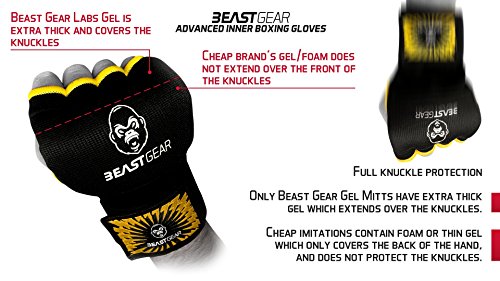 Beast Gear Guantes Boxeo Gel – Manoplas Boxeo Deportes de Combate, MMA, Muay Thai, Artes Marciales - X-Large