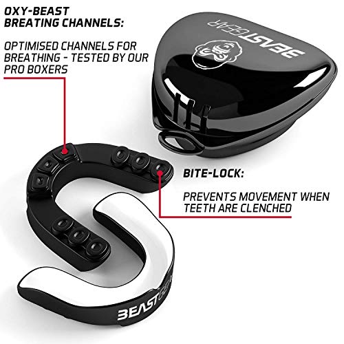 Beast Gear - Protector Bucal Boxeo/Protector de Encía 'Beast Guard' - para Boxeo, MMA, Rugby, Muay Thai, Hockey, Judo, Karate, Artes Marciales y Todos los Deportes de Contacto Beast Gear - Protector Bucal Boxeo/Protector de Encía 'Beast Guard' - para Boxeo, MMA, Rugby, Muay Thai, Hockey, Judo, Karate, Artes Marciales y Todos los Deportes de Contacto