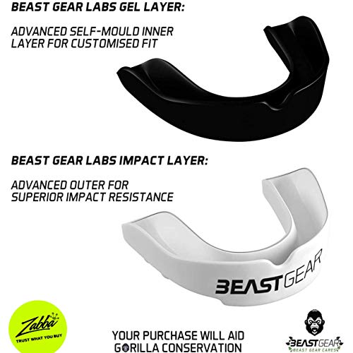 Beast Gear - Protector Bucal Boxeo/Protector de Encía 'Beast Guard' - para Boxeo, MMA, Rugby, Muay Thai, Hockey, Judo, Karate, Artes Marciales y Todos los Deportes de Contacto