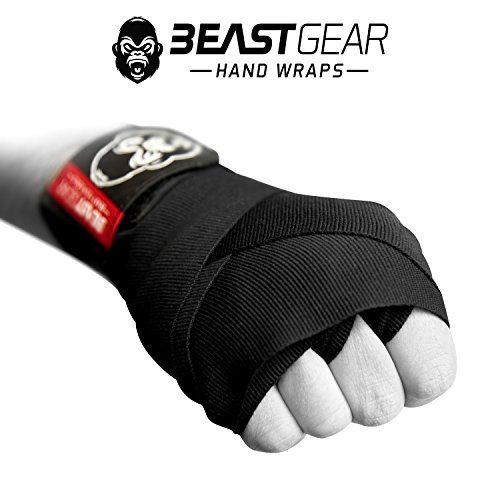 Beast Gear - Vendas Boxeo – Cintas Boxeo Deportes de Combate, MMA, Artes Marciales Muay Thai - Cinta Elástica 4,5 Metros Beast Gear - Vendas Boxeo – Cintas Boxeo Deportes de Combate, MMA, Artes Marciales Muay Thai - Cinta Elástica 4,5 Metros
