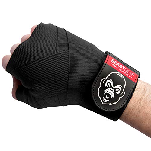 Beast Gear - Vendas Boxeo – Cintas Boxeo Deportes de Combate, MMA, Artes Marciales Muay Thai - Cinta Elástica 4,5 Metros Beast Gear - Vendas Boxeo – Cintas Boxeo Deportes de Combate, MMA, Artes Marciales Muay Thai - Cinta Elástica 4,5 Metros