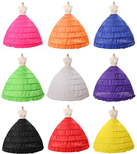 BEAUTELICATE Crinolina Enaguas Mujer Largas para Vestidos de Novia Boda Faldas 6 Aros hasta el Piso(más Colores) BEAUTELICATE Crinolina Enaguas Mujer Largas para Vestidos de Novia Boda Faldas 6 Aros hasta el Piso(más Colores)