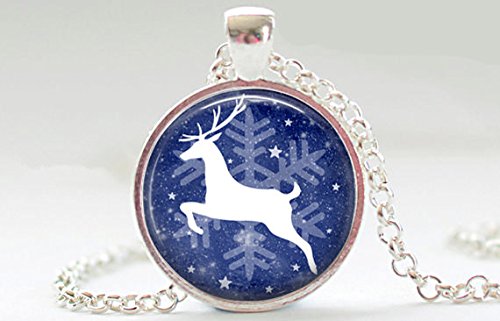 Beautiful Dandelion Navidad reno blanco silueta correr en nieve colgante regalo de Navidad Beautiful Dandelion Navidad reno blanco silueta correr en nieve colgante regalo de Navidad