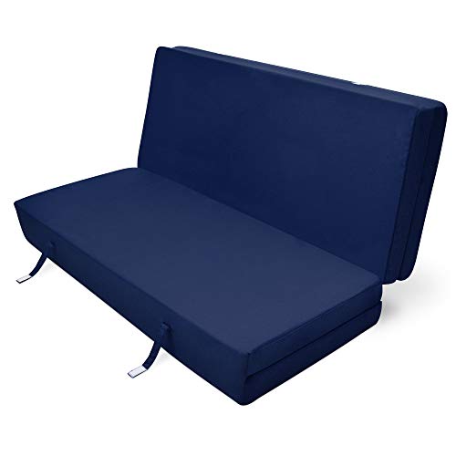Beautissu Colchón Plegable Campix 120 x 195 x 7 cm - Cómodo y Ahorra Espacio - con Funda de Microfibra - Azul Marino Beautissu Colchón Plegable Campix 120 x 195 x 7 cm - Cómodo y Ahorra Espacio - con Funda de Microfibra - Azul Marino