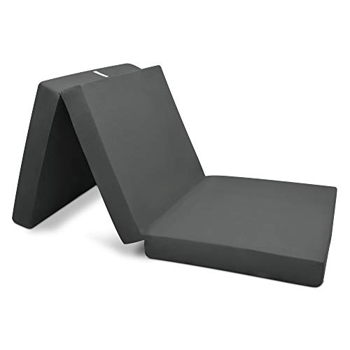 Beautissu Colchón Plegable Campix 80 x 195 x 10 cm - Cómodo y Ahorra Espacio - con Funda de Microfibra - Antracita Beautissu Colchón Plegable Campix 80 x 195 x 10 cm - Cómodo y Ahorra Espacio - con Funda de Microfibra - Antracita