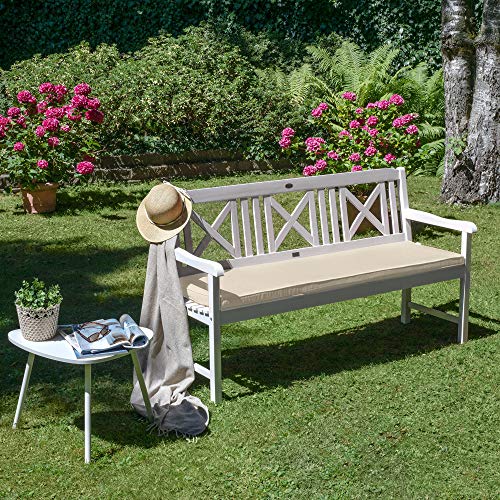 Beautissu Colchonetas para Bancos Base BK Cojines para Bancos con Costura de Rombos - comodísmo y desenfundable - 150x48x5cm Natural Beautissu Colchonetas para Bancos Base BK Cojines para Bancos con Costura de Rombos - comodísmo y desenfundable - 150x48x5cm Natural