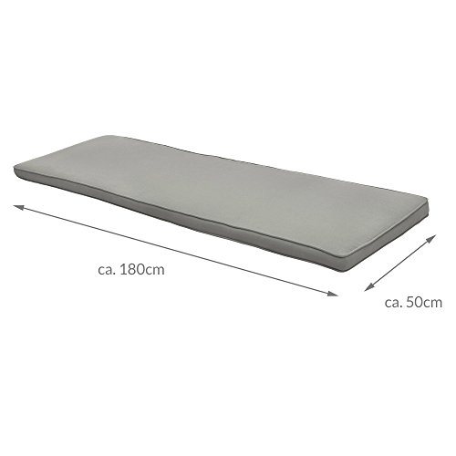 Beautissu Loft HS Set 2 Cojines colchoneta para Bancos Columpio Hollywood 180x50 Gris Claro Asiento y Respaldo 3 plazas Beautissu Loft HS Set 2 Cojines colchoneta para Bancos Columpio Hollywood 180x50 Gris Claro Asiento y Respaldo 3 plazas
