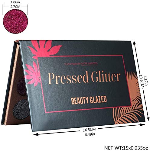 Beauty Glazed Paleta De Sombras De Ojos Profesionales - Paleta Maquillaje - Altamente Pigmentados 15 Colores Brillantes y Gitter Beauty Glazed Paleta De Sombras De Ojos Profesionales - Paleta Maquillaje - Altamente Pigmentados 15 Colores Brillantes y Gitter