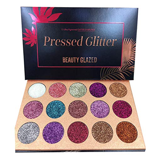 Beauty Glazed Paleta De Sombras De Ojos Profesionales - Paleta Maquillaje - Altamente Pigmentados 15 Colores Brillantes y Gitter Beauty Glazed Paleta De Sombras De Ojos Profesionales - Paleta Maquillaje - Altamente Pigmentados 15 Colores Brillantes y Gitter