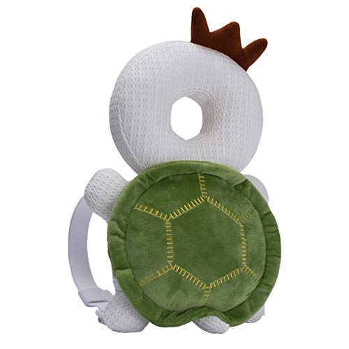 Bebamour Protección para la cabeza del bebé Suave y transpirable Soporte para la cabeza del bebé Almohada para bebés Reposacabezas anti-caídas (Green Turtle)