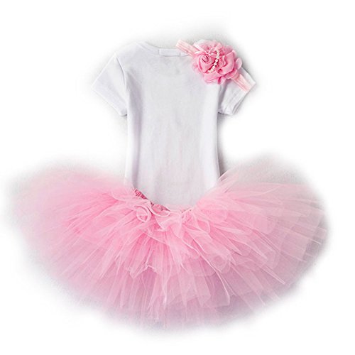 Bebé Niña Vestido Cumpleaños 3pcs Corona Patrón de Primer/Segundo Cumpleaños para Vestido de Tutú Flores/Rosa/1años Bebé Niña Vestido Cumpleaños 3pcs Corona Patrón de Primer/Segundo Cumpleaños para Vestido de Tutú Flores/Rosa/1años