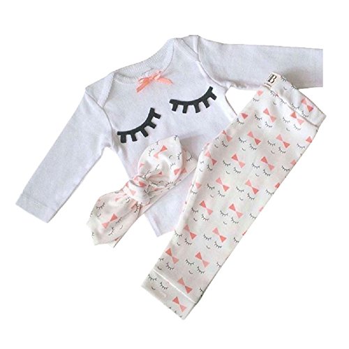 Bebé Niñas Conjuntos Blusas y Pantalones y Diadema Pijama algodón Navidad Bebe(pestaña,0-3 Meses) Bebé Niñas Conjuntos Blusas y Pantalones y Diadema Pijama algodón Navidad Bebe(pestaña,0-3 Meses)