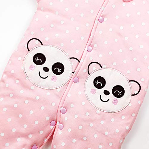 Bebé Niñas Traje de Nieve Set Peleles con Capucha Footies Conjunto de Ropa Invierno Muchachos Caricatura Mameluco, Panda 3-6 Meses