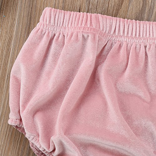 Bebé Recién Nacido Pantalones Cortos Bermudas de Color Liso para Niños Niñas Pequeños Ropa Interior Shorts de Terciopelo (Rosa, 2-3 Años)
