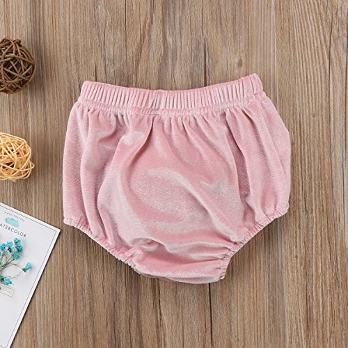 Bebé Recién Nacido Pantalones Cortos Bermudas de Color Liso para Niños Niñas Pequeños Ropa Interior Shorts de Terciopelo (Rosa, 2-3 Años)