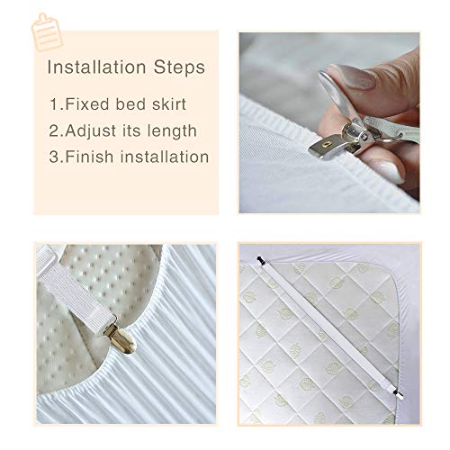 Bedecor - 4pcs(Extender 30-120 cm) Sujetadores de Hojas,Sujetadores de Tirantes Ajustables para sábanas o sofás,Blanco Bedecor - 4pcs(Extender 30-120 cm) Sujetadores de Hojas,Sujetadores de Tirantes Ajustables para sábanas o sofás,Blanco