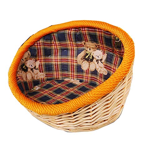 Beds Cama para Mascotas Tejida A Mano Perro Casa del Animal Doméstico Cama Confortable For Dormir Cesta De Mimbre Weaving Cuatro Estaciones Universal For El Gato/Perro Run-anmy 20200321