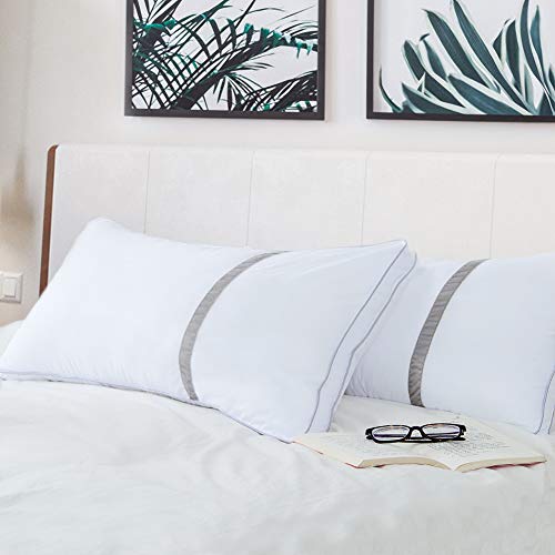 BedStory Almohada Antiácaros 42 x 70 cm Pack 2 Almohadas de Hotel Almohada con Relleno de Microfibra y Tejido Antialérgico para Dormir de Lado y Boca Arriba